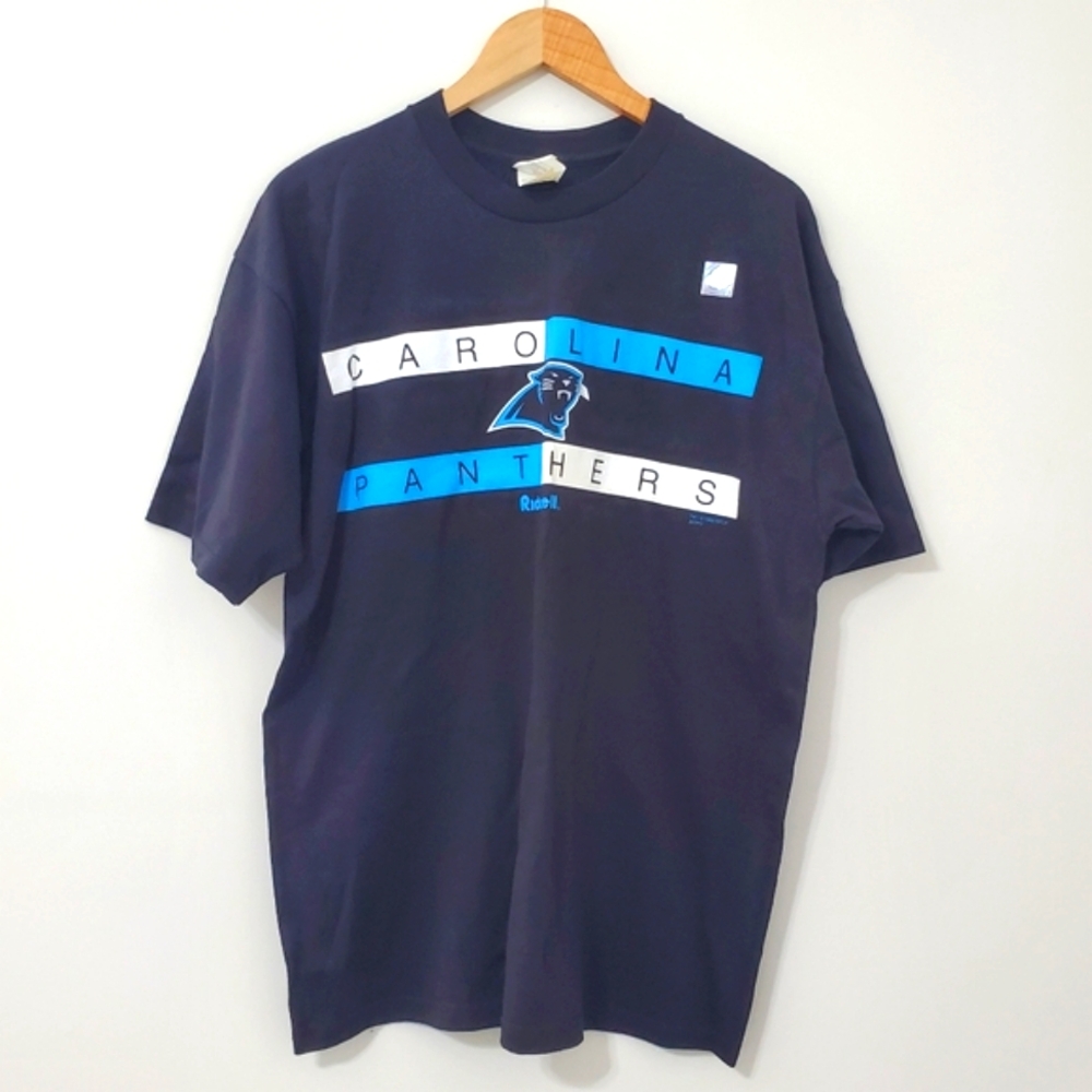 Vintage 1998 Carolina Panthers Riddell Team Banner T-Shirt Medium USA Made